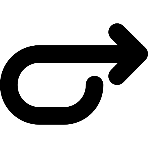 freccia destra curva  icona