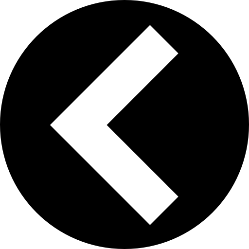Left arrow angle in circular button  icon