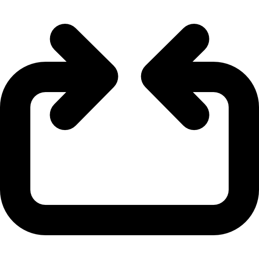 flecha doble en un contorno rectangular  icono