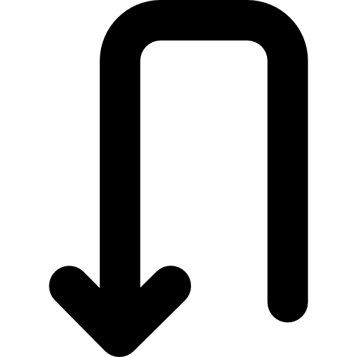 Down arrow angle  icon