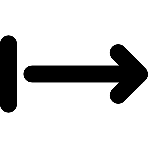 freccia destra da una linea  icona