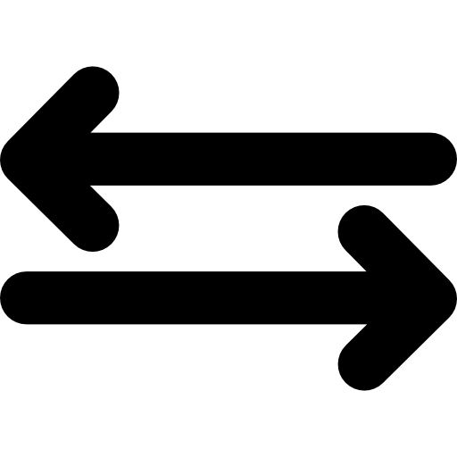 rechts en links rechte pijlen  icoon