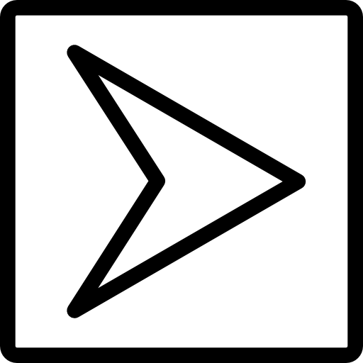 Right arrow in square button outline  icon