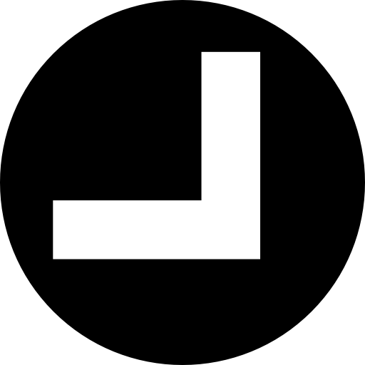 flecha de ángulo hacia abajo en el botón circular relleno  icono