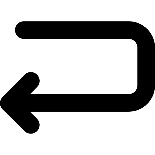 flecha trasera izquierda del ángulo de retorno  icono