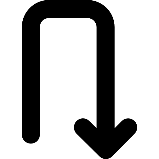 Ángulo de flecha hacia abajo  icono