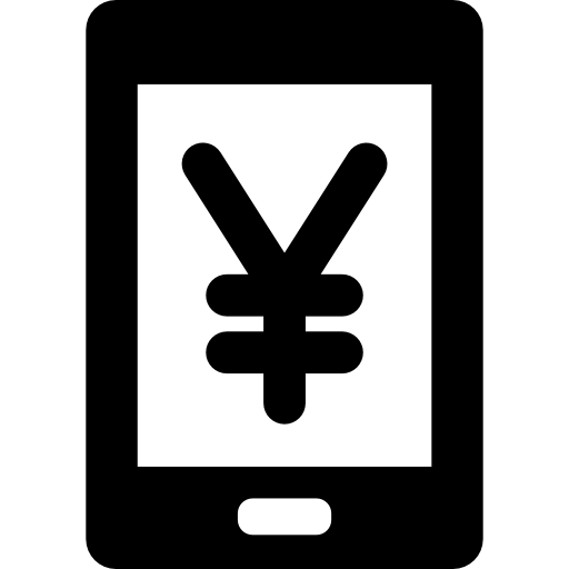 yen-währung auf tablet-bildschirm  icon