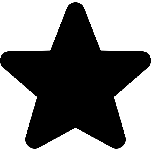 Star filled fiveointed shape  icon