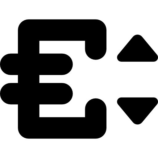 위아래 화살표가 있는 유로화 기호  icon
