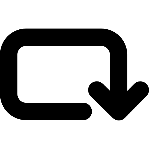 둥근 직사각형 시계 방향 회전 화살표  icon
