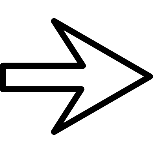 flecha delineada a la derecha  icono