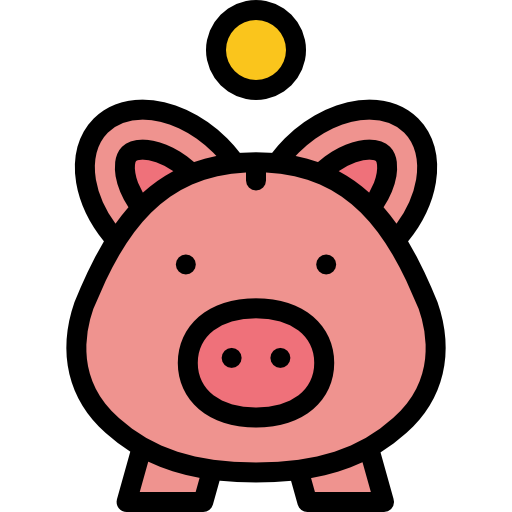 Piggy bank Detailed Rounded Lineal color icon
