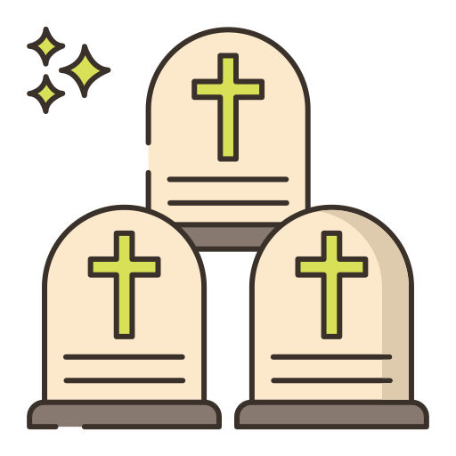 cementerio Flaticons Lineal Color icono