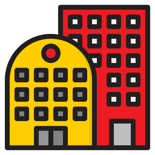 Condominium srip Lineal Color icon