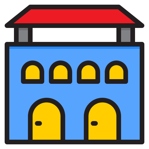 edificio srip Lineal Color icona