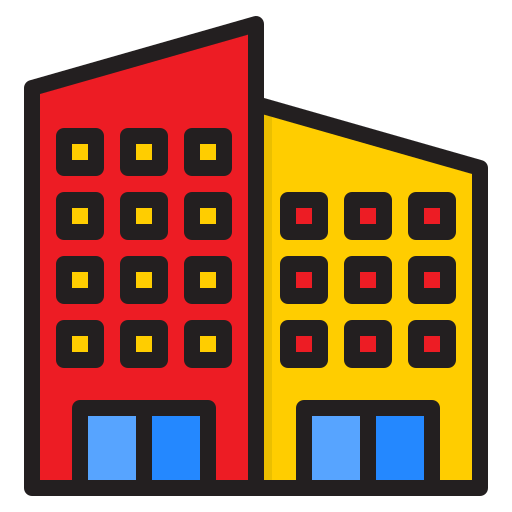 Condominium srip Lineal Color icon