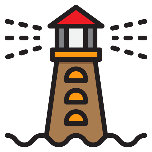 Lighthouse srip Lineal Color icon