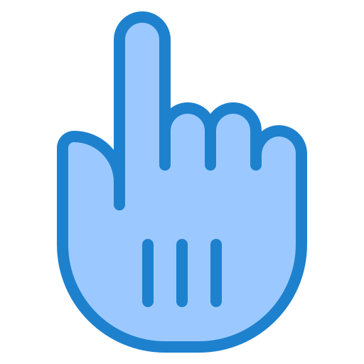 Hand cursor srip Blue icon