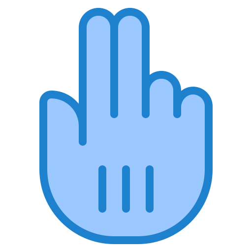 Hand cursor srip Blue icon