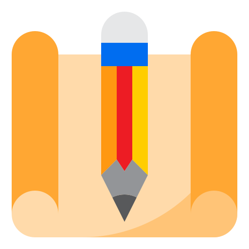 bleistift und papier srip Flat icon