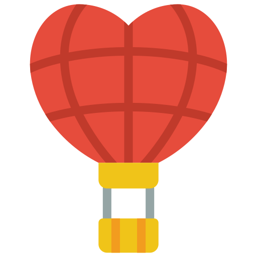 Hot air balloon Basic Miscellany Flat icon