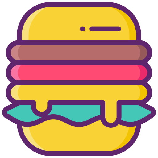 hamburguesa con queso Flaticons Lineal Color icono