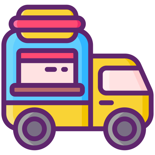 camión de comida Flaticons Lineal Color icono
