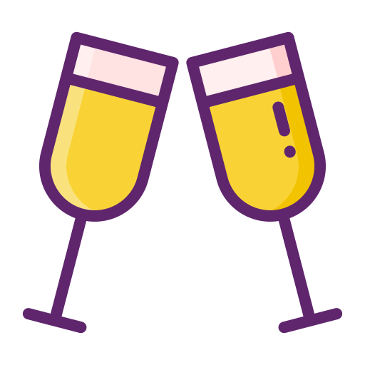 champagne glas Flaticons Lineal Color icoon