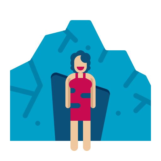 mujer de las cavernas Flaticons Flat icono