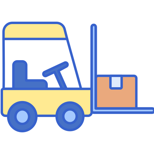 Forklift Flaticons Lineal Color icon