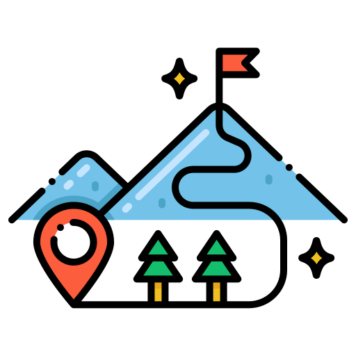hiking Flaticons Lineal Color icoon