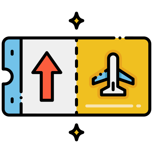biglietto aereo Flaticons Lineal Color icona