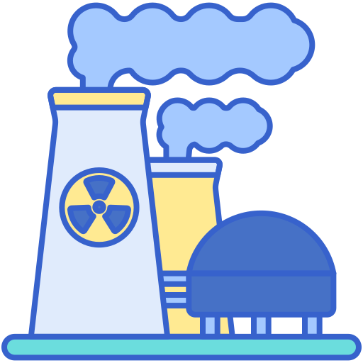elektrownia jądrowa Flaticons Lineal Color ikona