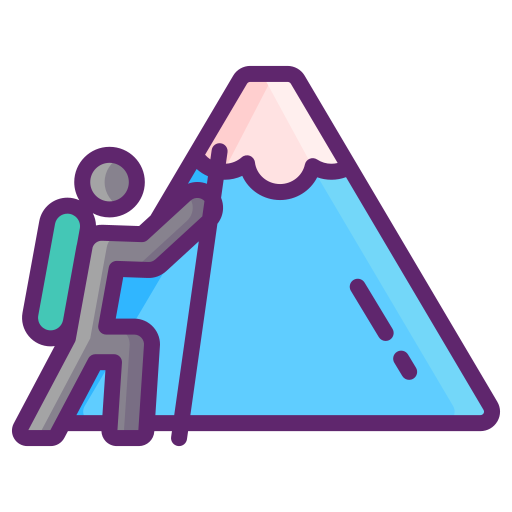 hiking Flaticons Lineal Color icoon