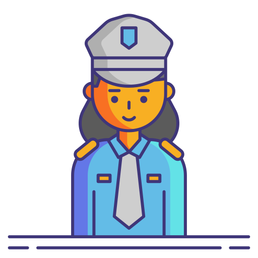 oficial de policía Flaticons Lineal Color icono