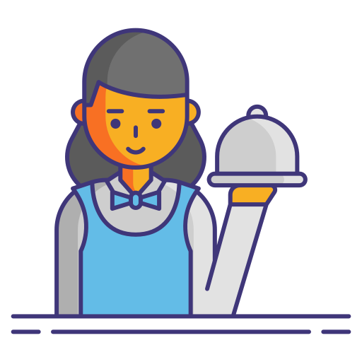 Waitress Flaticons Lineal Color icon