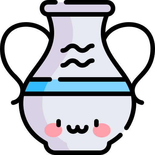 水瓶座 Kawaii Lineal color icon