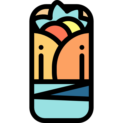 Burrito Detailed Rounded Lineal color icon