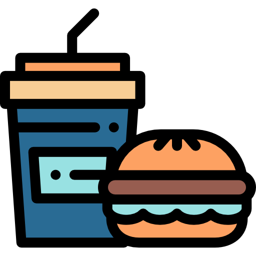 Fast food Detailed Rounded Lineal color icon
