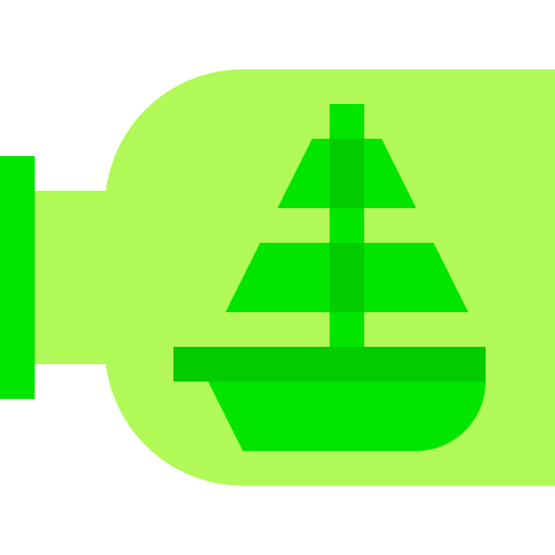 schip in een fles Basic Sheer Flat icoon