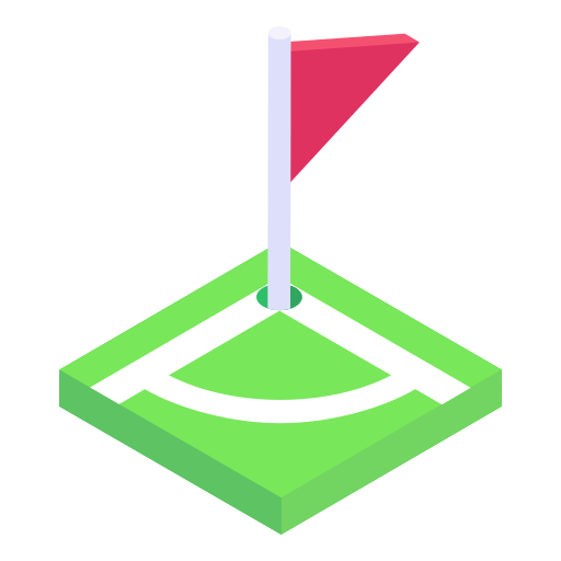 bandera de golf Generic Isometric icono