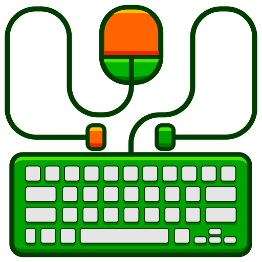 Клавиатура и мышь Generic Outline Color иконка
