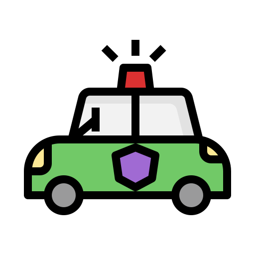 auto della polizia Generic Outline Color icona