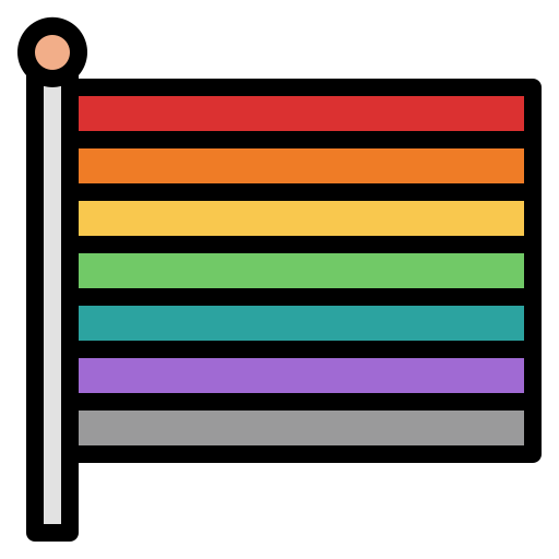 レインボーフラッグ Generic Outline Color icon