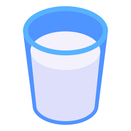 コップ一杯分の牛乳 Generic Isometric icon