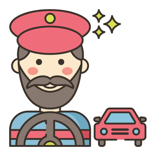 taxi chauffeur Flaticons Lineal Color icoon