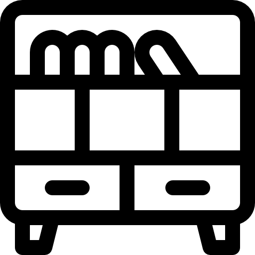 책장 Basic Rounded Lineal icon