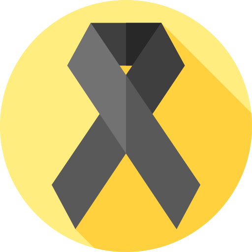 Black ribbon Flat Circular Flat icon