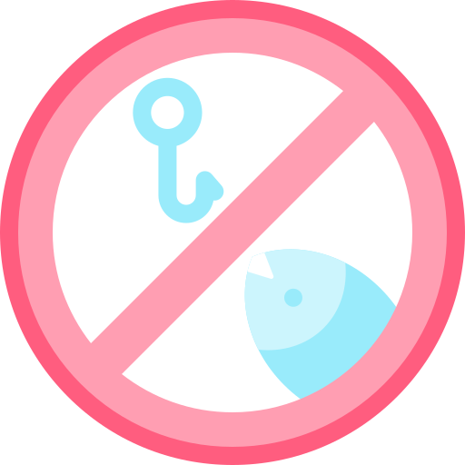 No fishing Detailed color Lineal color icon