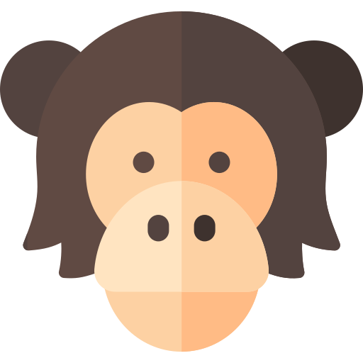 chimpanzé Basic Rounded Flat Icône
